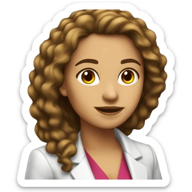 Mujer blanca pelo largo emprendedora con blazer sticker