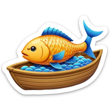 poisson dans un bateau sticker