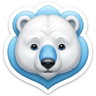 🐻‍❄️🩵  crea pero que la nariz sea azul como el corazon sticker