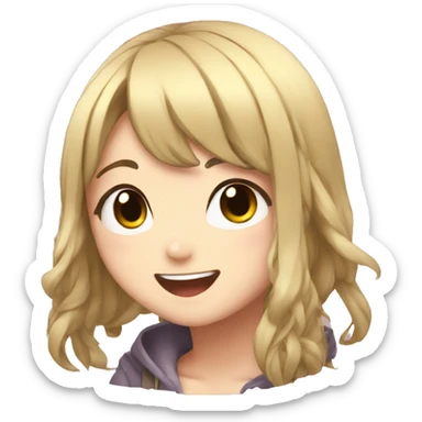 anime girl giggle sticker