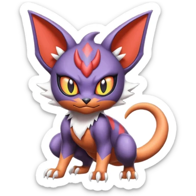 Noivern-Noibat-Torracat-Litten-fusion sticker