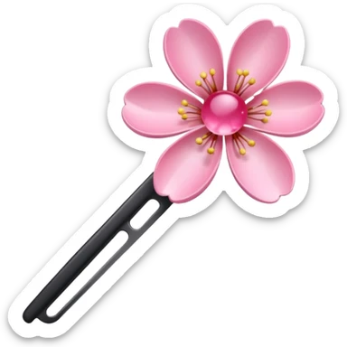 Cherry Blossom Hairpin – Pink flower-shaped pin.


 sticker