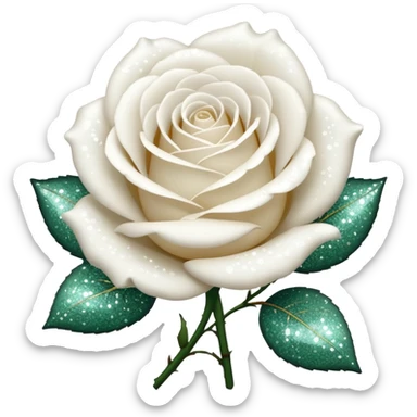 Glitter White Roses sticker