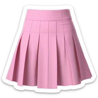 Pink tartan pleated mini skirt, isolated sticker