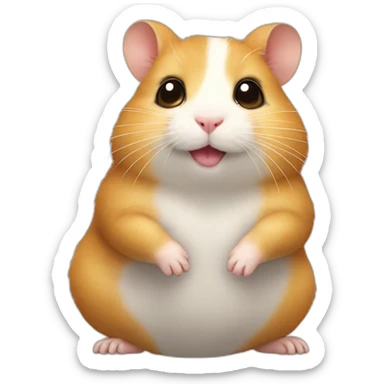 hamster sit on a cat back sticker