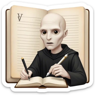 voldemort WRITING A DIARY sticker