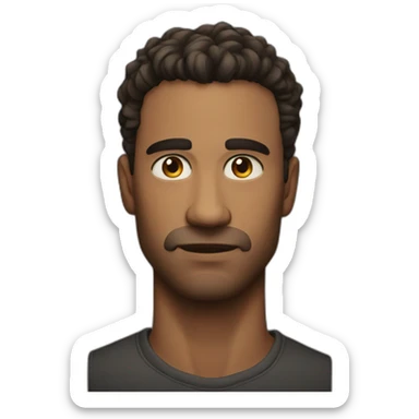 handsome man intense gaze sticker