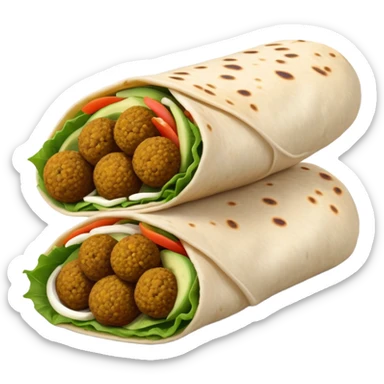 Middle Eastern falafel wrap with soft colors sticker
