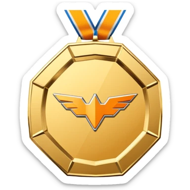 Can you please create a medal like this " 🥇 " that won't have the tape, and that will be octagon shaped. And inside it, instead of having the number " 1 " please change it with Mclaren logo. sticker