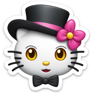 hello kitty with top hat sticker