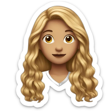 Teenager girl long hair sticker