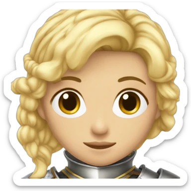 Jeanne d’arc blonde hair with knight's armor sticker