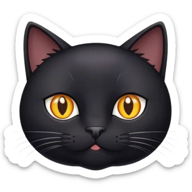 black cat white stomach brown eyes sticker