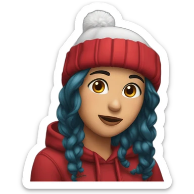 Kimberly loaiza con gorro navideño sticker