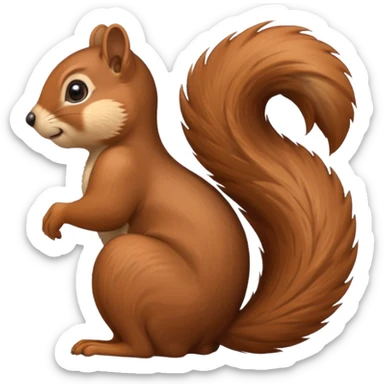 Squirrel with ponytail out the back of his head ￼ sticker