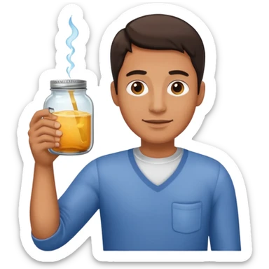  man People Holding Jar sticker