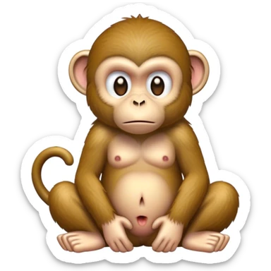 Monkey with a stomach ache  sticker