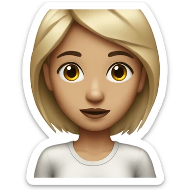 portrait of a girl with black eyes sticker