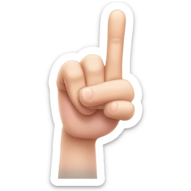 Index finger and pinky up but the hand is upside down sticker