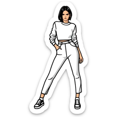 Kendall Jenner, fashion icon, stylish pose sticker