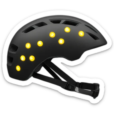 A bike helmet with integrated lights sticker