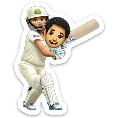 sacking tendulkar with cricket bat sticker