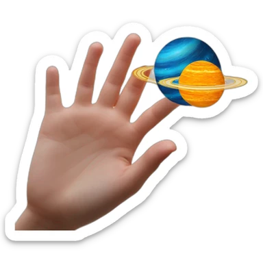Solar system in baby hand sticker