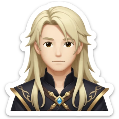 Diluc from Genshin Impact (tall male adult) (long hair) (half body) sticker