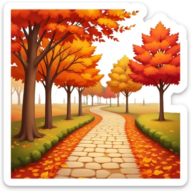 Scenic autumn park sticker