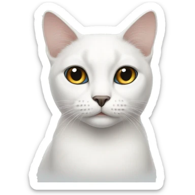 white cat with a black spot non the forehead  sticker