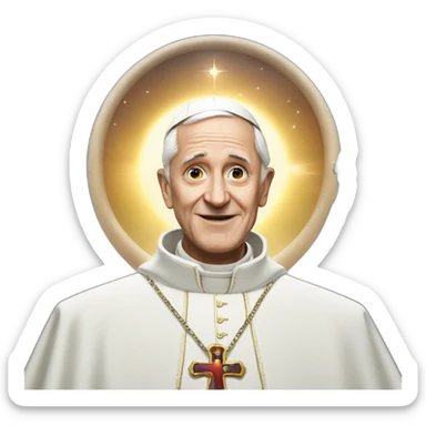 Pope announcing aliens sticker