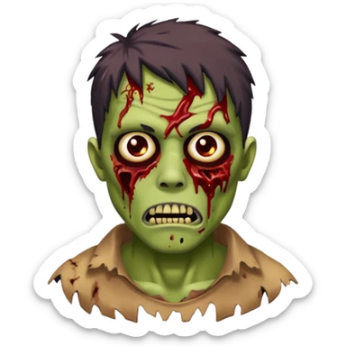 Man wear zombie Halloween costume sticker