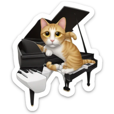 A cat that is in fact a piano sticker
