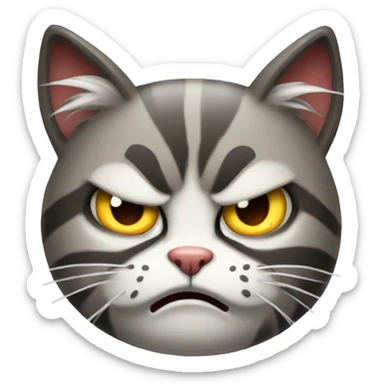 A REALLY REALLY REALLY ANGRY CAT BEING MAD sticker