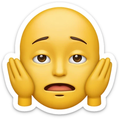 A straight face emoji with a slight look of disgust, a horizontal hand where the neck would be. All yellow. It should be a normal emoji with no body parts except the floating jandc sticker