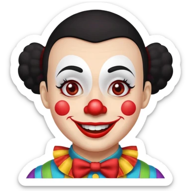 buzz cut black haired clown sticker
