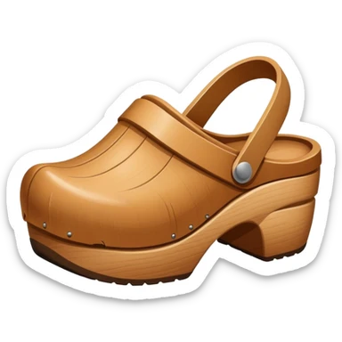 simple wooden traditional minimal clog  sticker