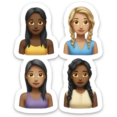 Four girls sticker