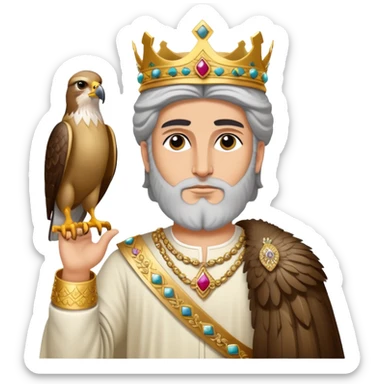 Cyrus the Great, with a falcon, Persian king, majestic sticker