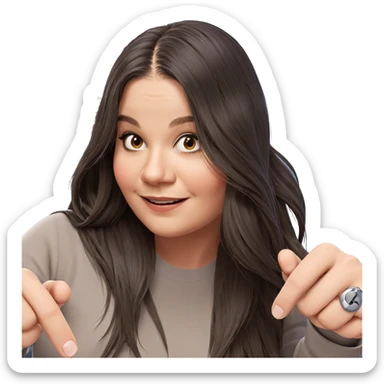 smiling girl with long hair sticker