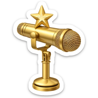 microphone with musical notes and a star sticker