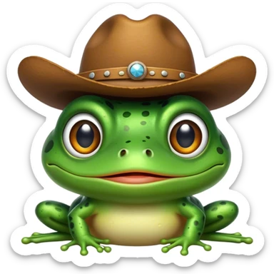 frog wearing a cowboy hat sticker