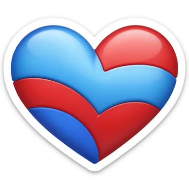 Red and  blue mix heart emoji  sticker