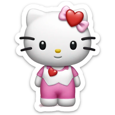 Hello kitty with heart sticker
