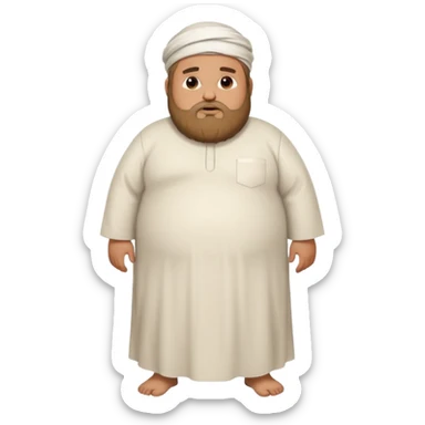 a fat muslim man sad showing belly sticker