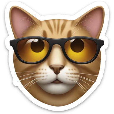 Cat with sunglasses sticker