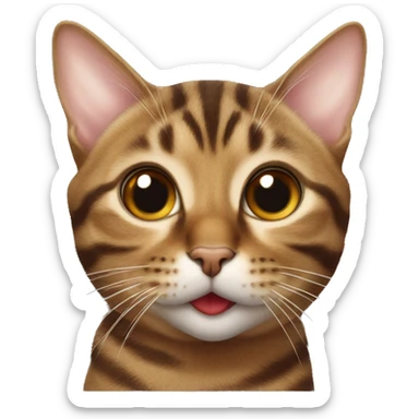 Brown tabby cat sticking tongue out  sticker