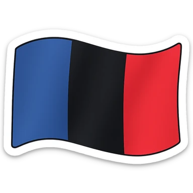 Make the France flag appear as if it is waving in the wind, keep the design clean and iconic, no text, no background. The style should be clean and iconic, resembling a simple and clear flag design without any background or text. sticker