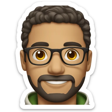portrait of a handsome short arabic guy with light skin wearing glasses sticker