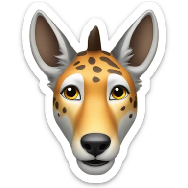 un loup girafe sticker